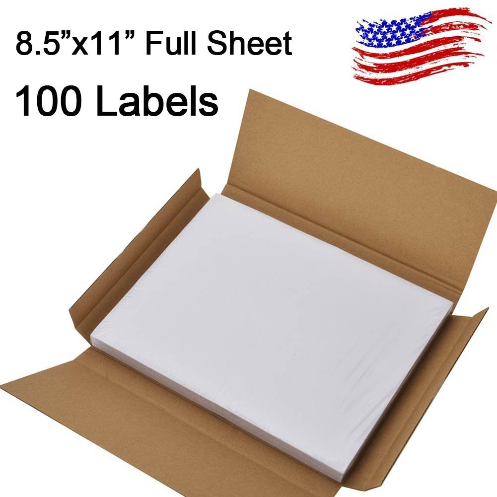 100 Full Sheet Shipping Labels 8.5″x11″ Self Adhesive – Premium White Matte