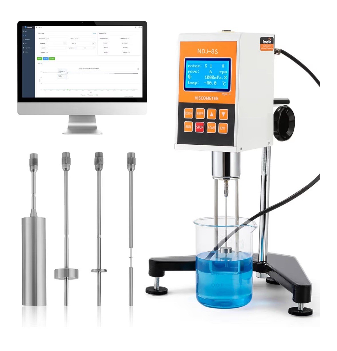 Bonvoisin Digital Rotary Viscometer – NDJ-8TS- NEW, OPEN BOX