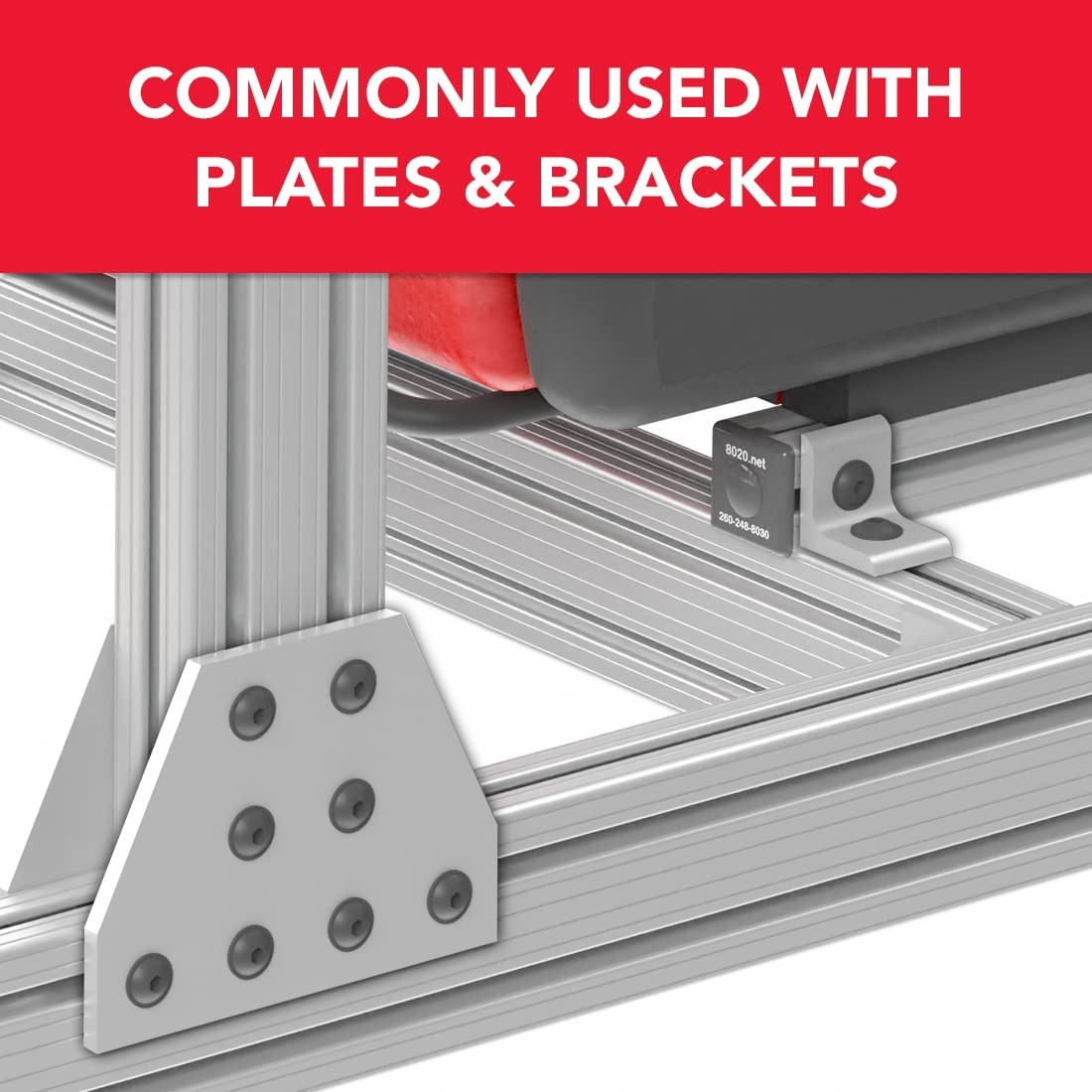 Stainless Steel 1/4-20 Centered Slide T Nuts for 10 Series Aluminum Extrusions –