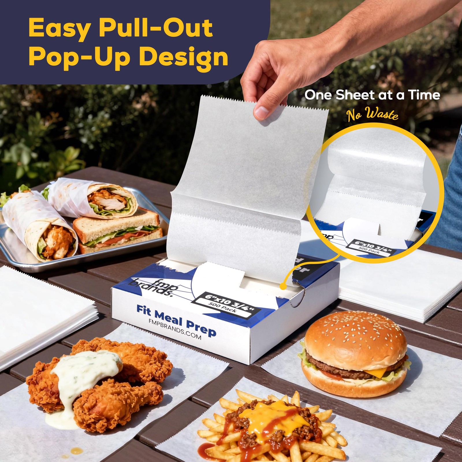 Fit Meal Prep 500 Pack 6 x 10.75 Inches Deli Wax Paper Sheets, 6 x 10.75»