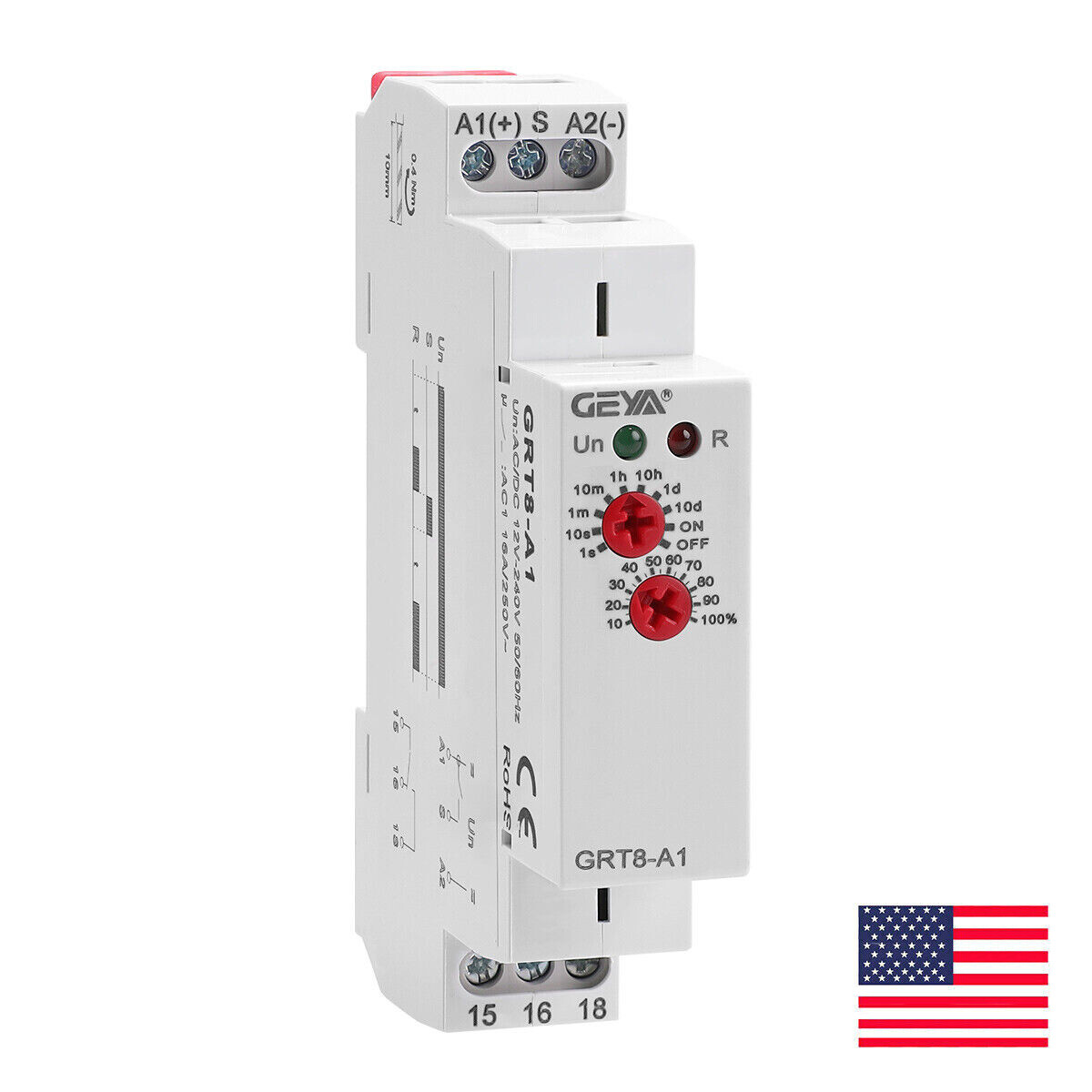 GEYA Electronic On Delay Off Delay Timer Delay Relay AC/DC12V-240V 16A US Stock