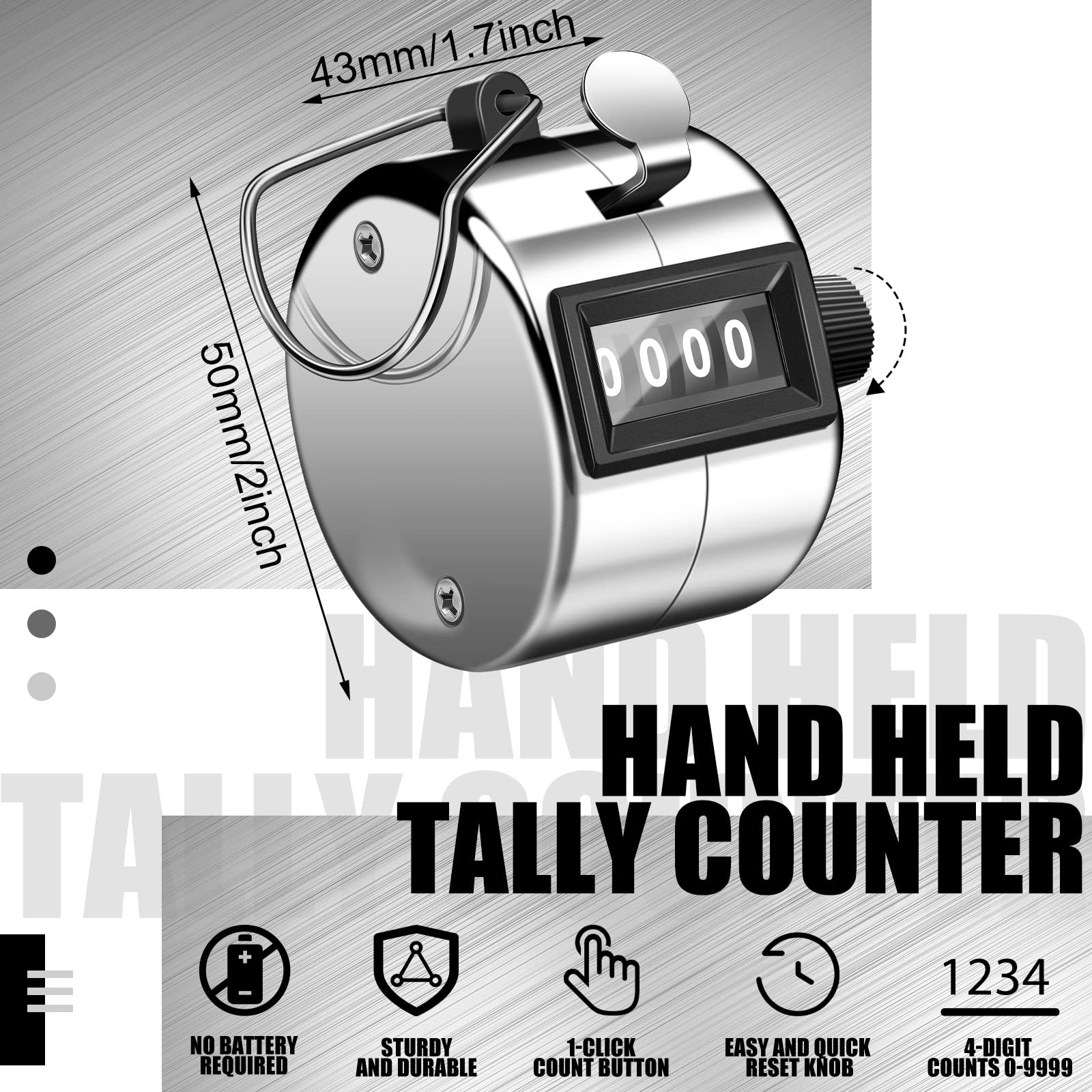 25 Pcs Hand Held Tally Counter 4 Digit Mechanical Palm Click Counter Handheld…