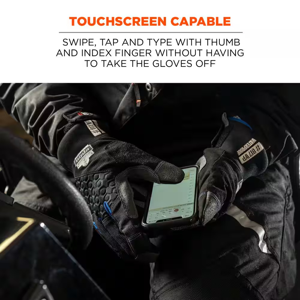Proflex 817WP Medium Black Reinforced Thermal Waterproof Utility Gloves