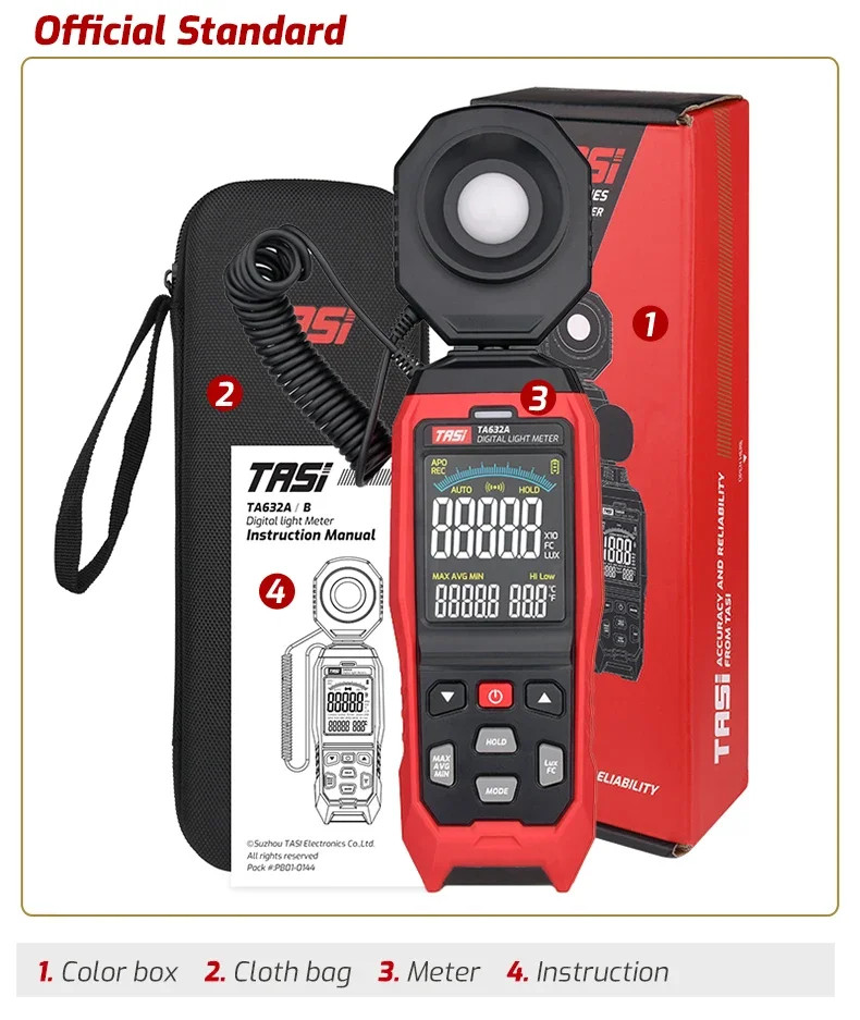 TA632A TA632B TA8123 Lux Meter High-Precision Photometer Luminance Meter
