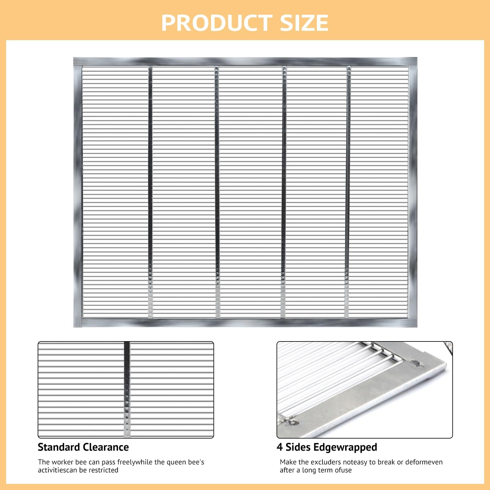 Metal Queen Excluder for 10 Frame Beehive,20.08 X 16.14 Inch Beehive Queen Ex…