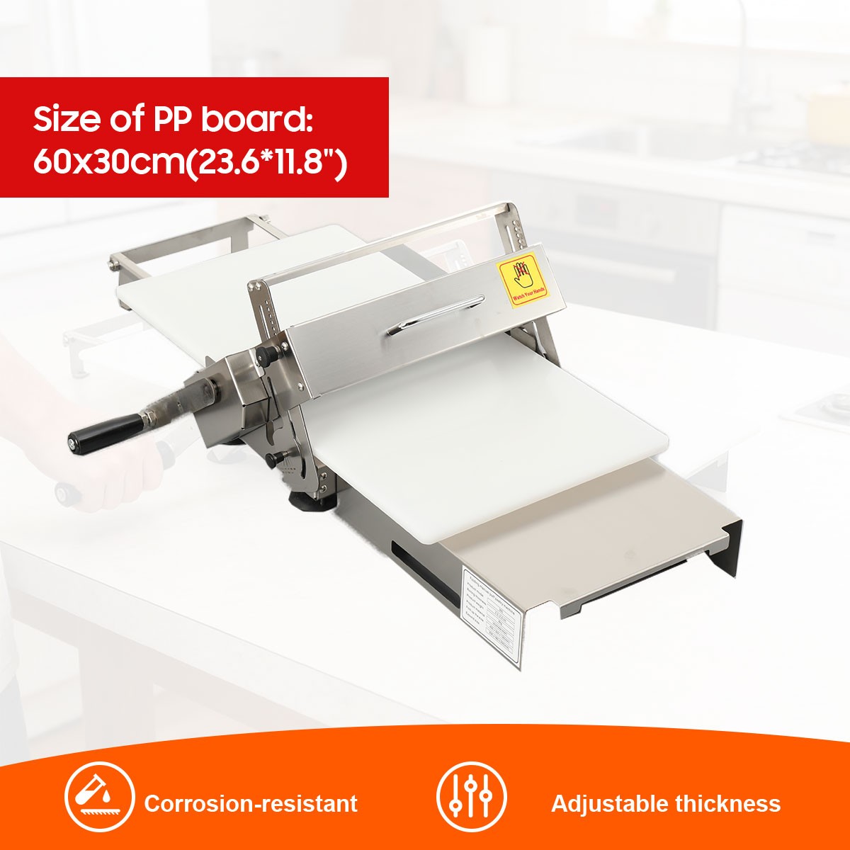 1x Manual Pastry Dough Sheeter Dough Roller 1-25mm Croissant Dough Press Machine