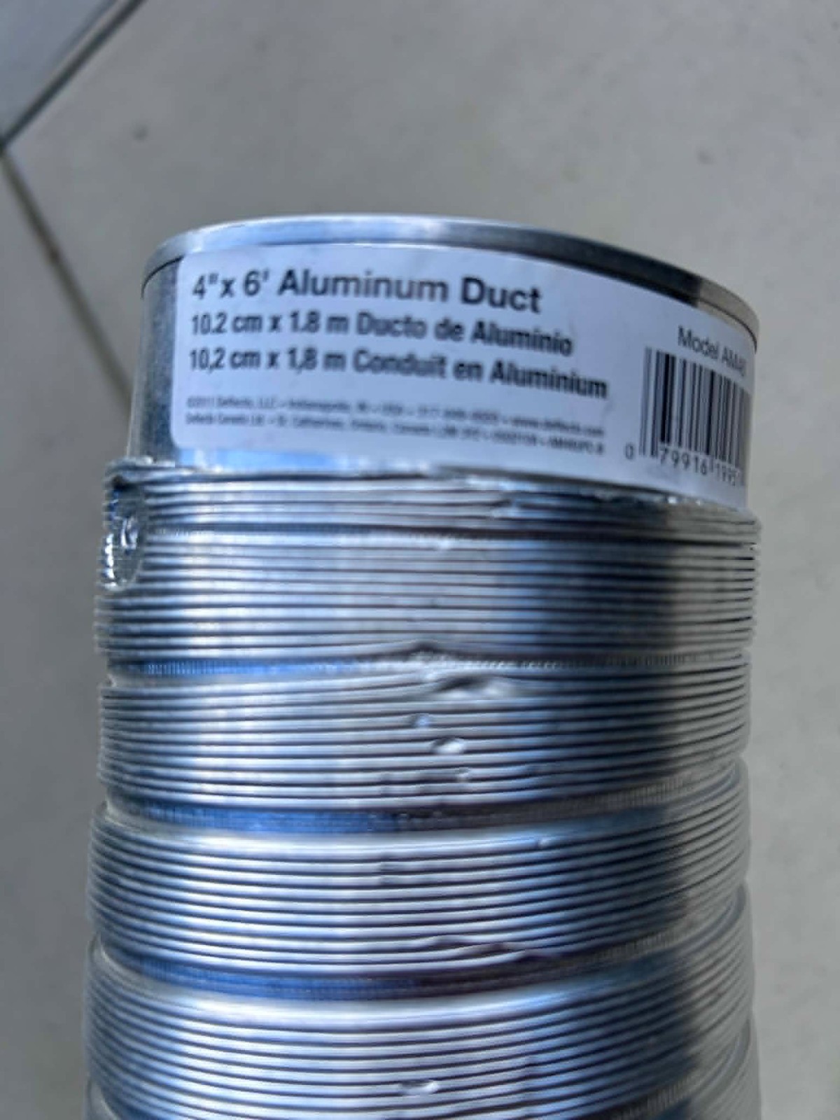 Deflecto AM46 Semi-Rigid Flexible 4″ x 6′ Aluminum Dryer Duct