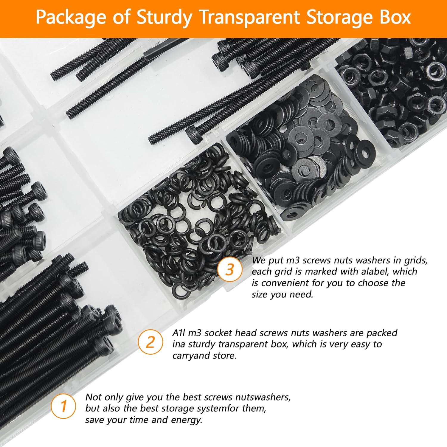461 Pieces M3 X 30Mm /35Mm /40Mm /45Mm /50Mm Socket Head Screws M3 Long Screws M