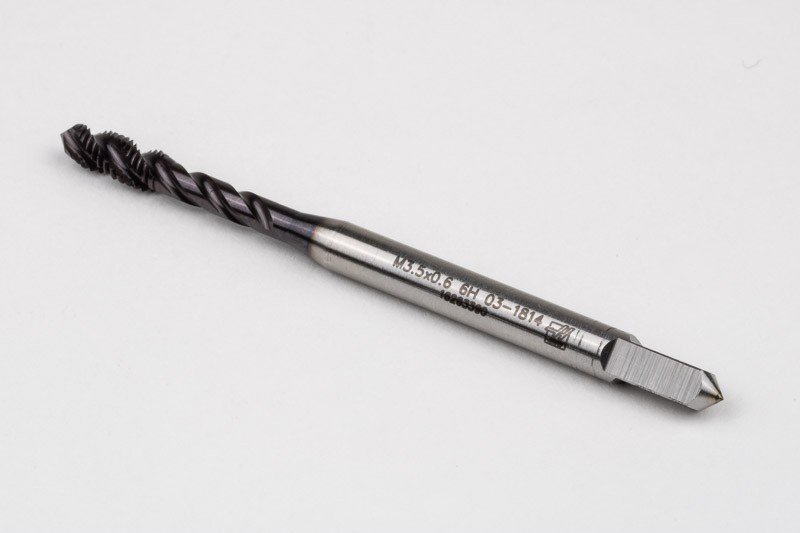 Haas M3.5×0.6 M HSS-PM Spiral Flute Tap, 4mm Shank x 7mm Thread Length, 2.5XD
