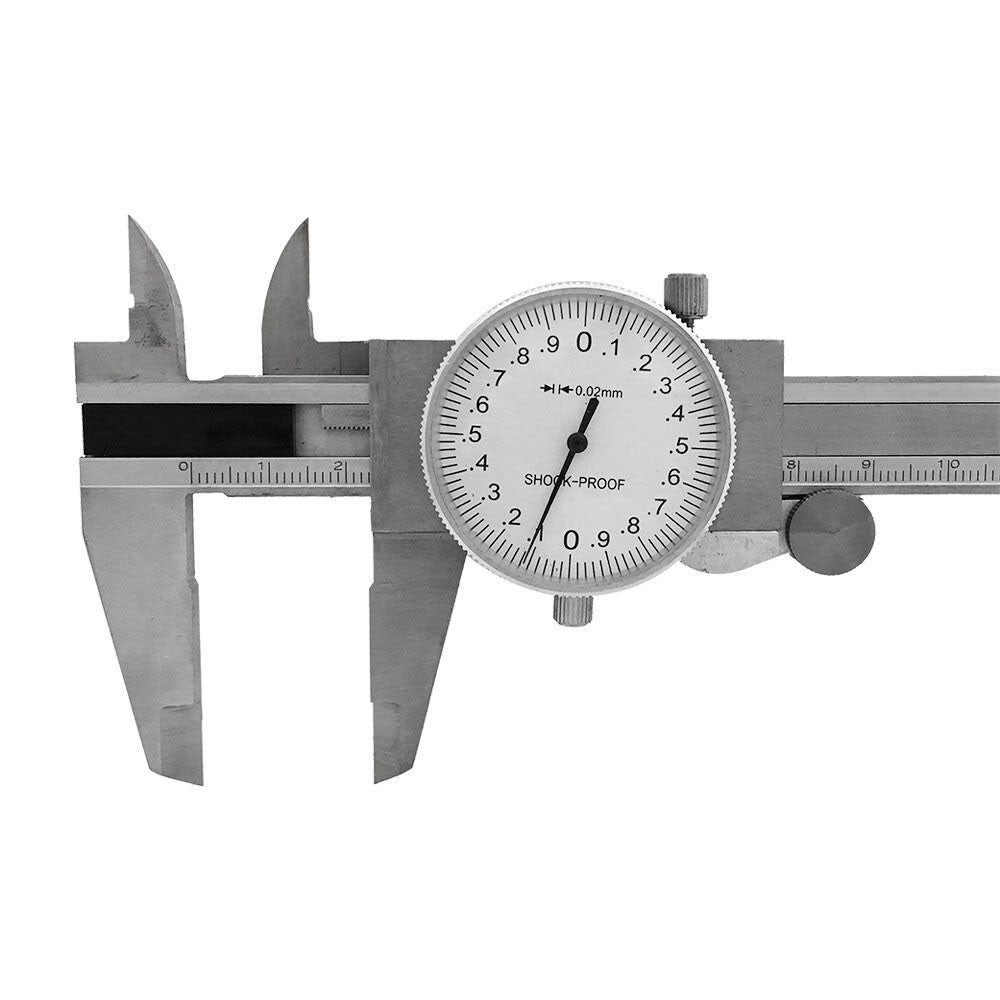 150mm Precision Metric Dial Caliper 0.02mm Stainless Steel Graduation Shockproof