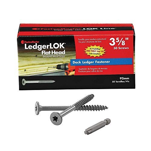 FastenMaster LedgerLok 3-5/8″ Flat Head Wood Screw – Box of 50…