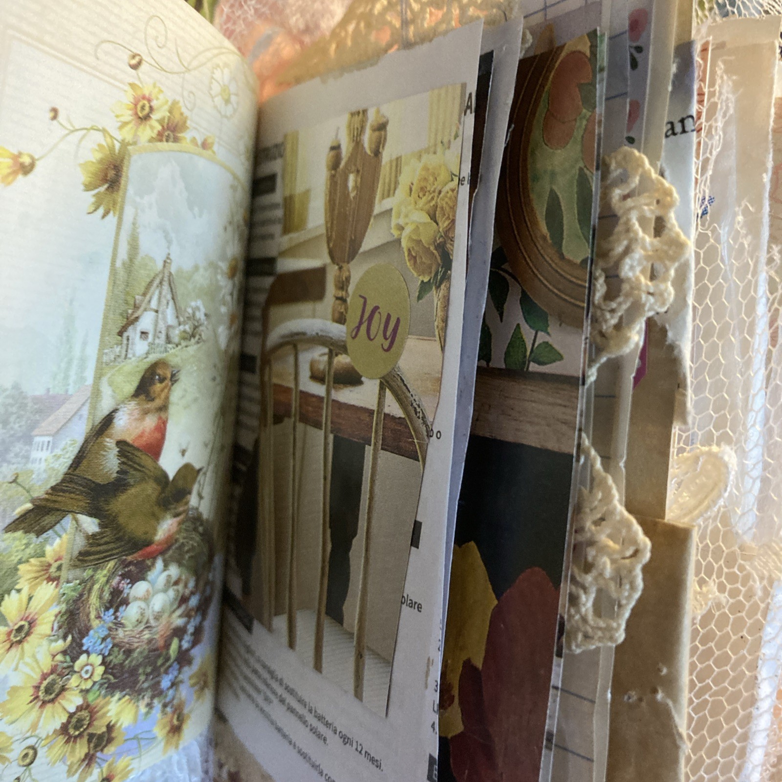 Junk Journal- Grungy, Textile Postcard