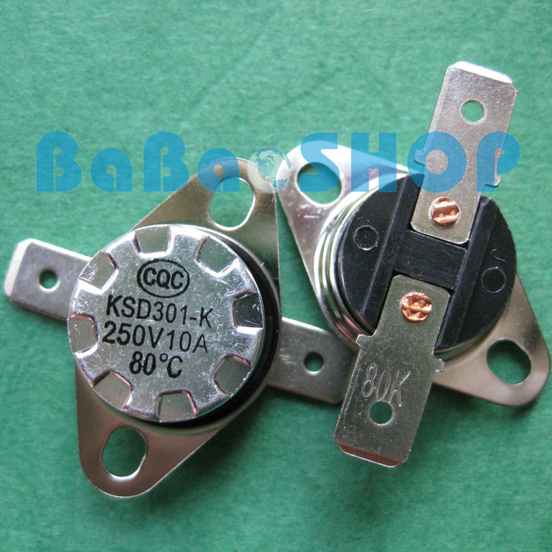 2pcs KSD301 80°C / 176°F Degree Celsius N.O. Temperature Switch Thermostat