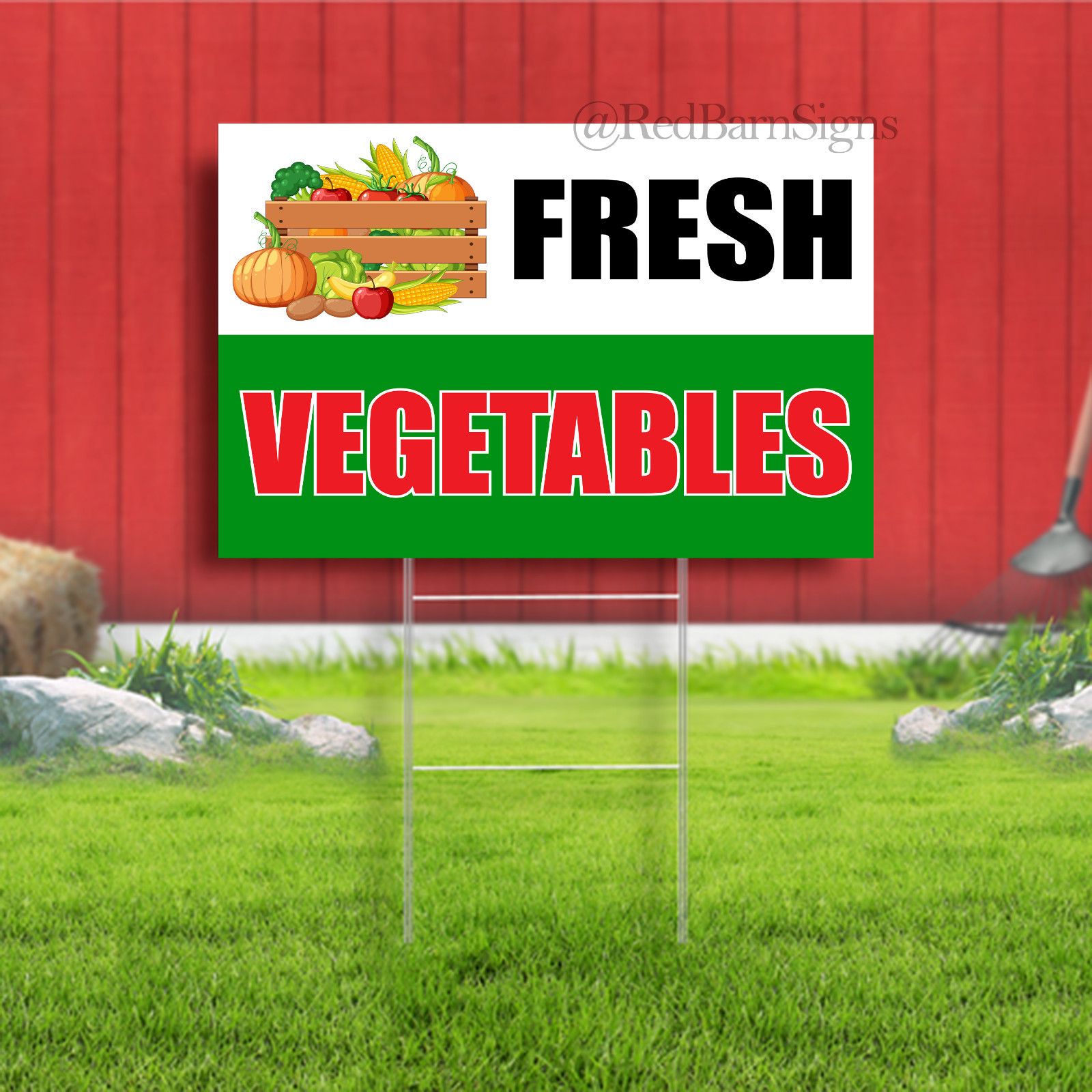 Fresh Vegetables Indoor Outdoor Yard Sign