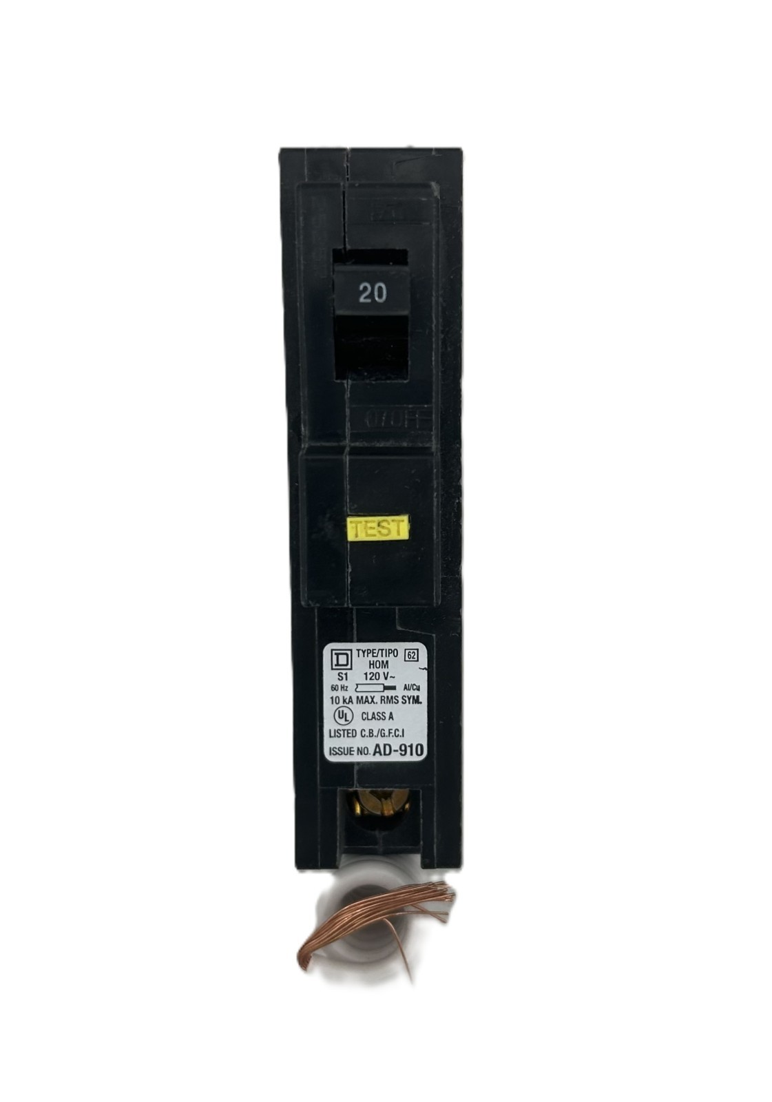 (10) New Square D HOM120GFI Homeline Circuit Breaker 20A 1-Pole 120V