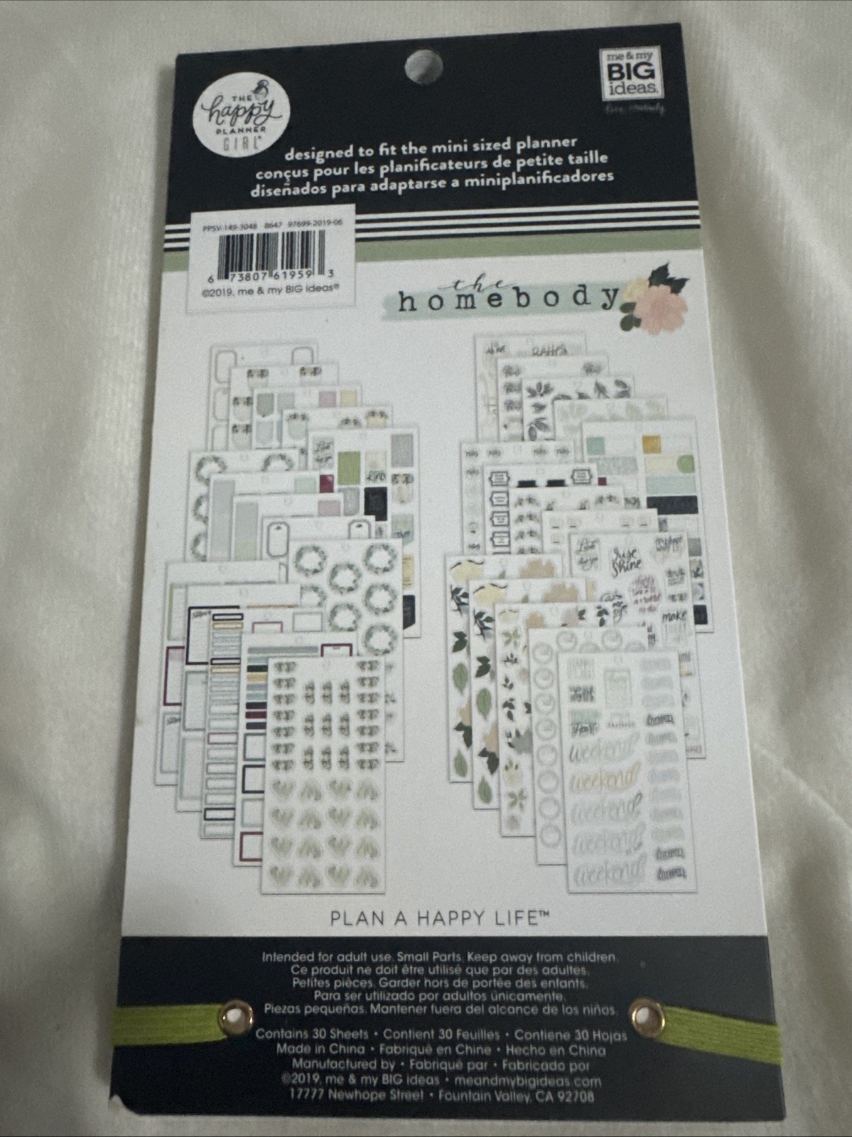 ME & MY BIG IDEAS Happy Planner STCKRS, Homebody, 789/Pkg new