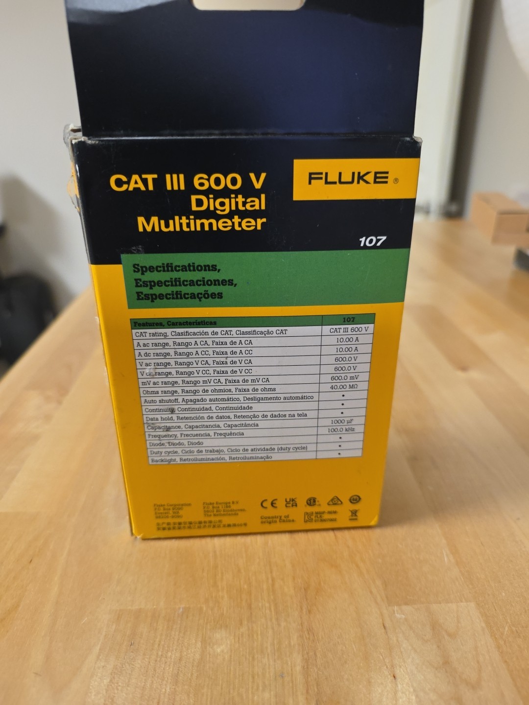 Fluke 107 ESP AC DC Current Handheld Digital Multimeter – Gray C9