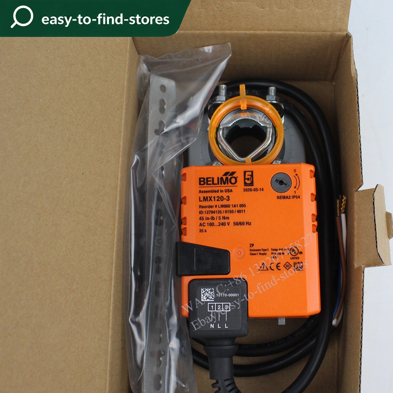 Belimo LMX120-3 Damper Actuator 100-240V 5Nm HVAC On Off Control 45in-lb