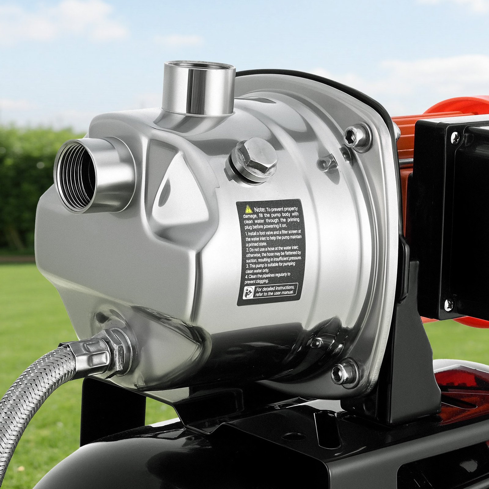 1 HP Shallow Well Pump with Pressure Tank, 120V 1000 GPH, for Home Garden Lawn