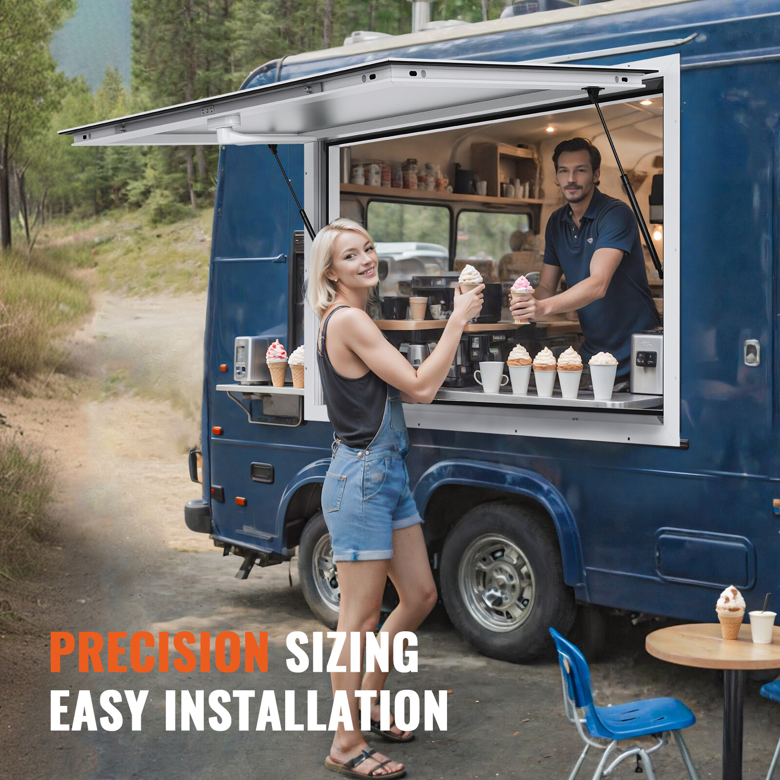 VEVOR 36″L x 24″W Concession Stand Serving Window Food Truck Service Awning