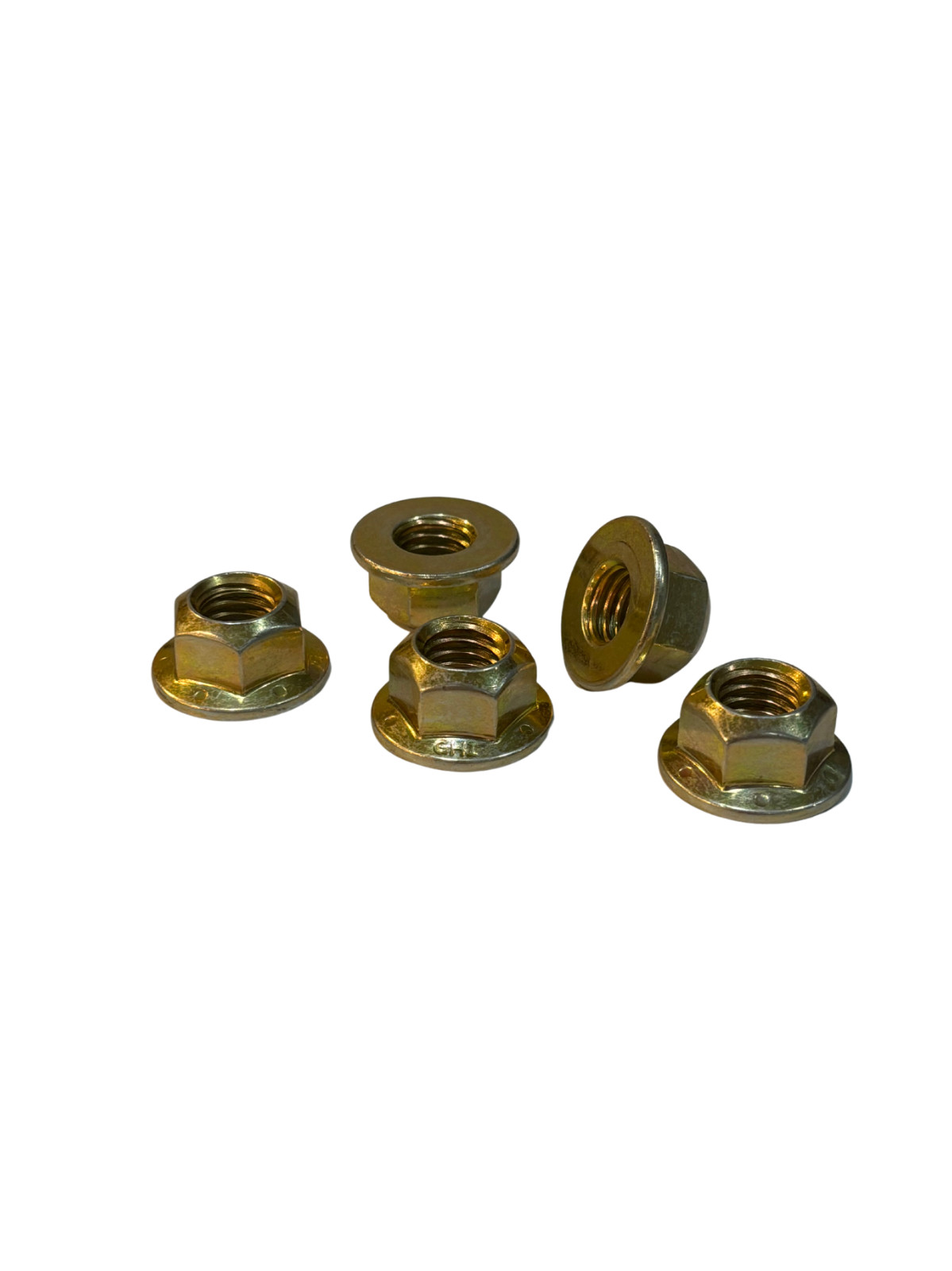 (25 Pcs) 5/8″-11 Grade 8 (G) Hex Flange Top Lock Nuts Coarse Zinc Yellow & Wax