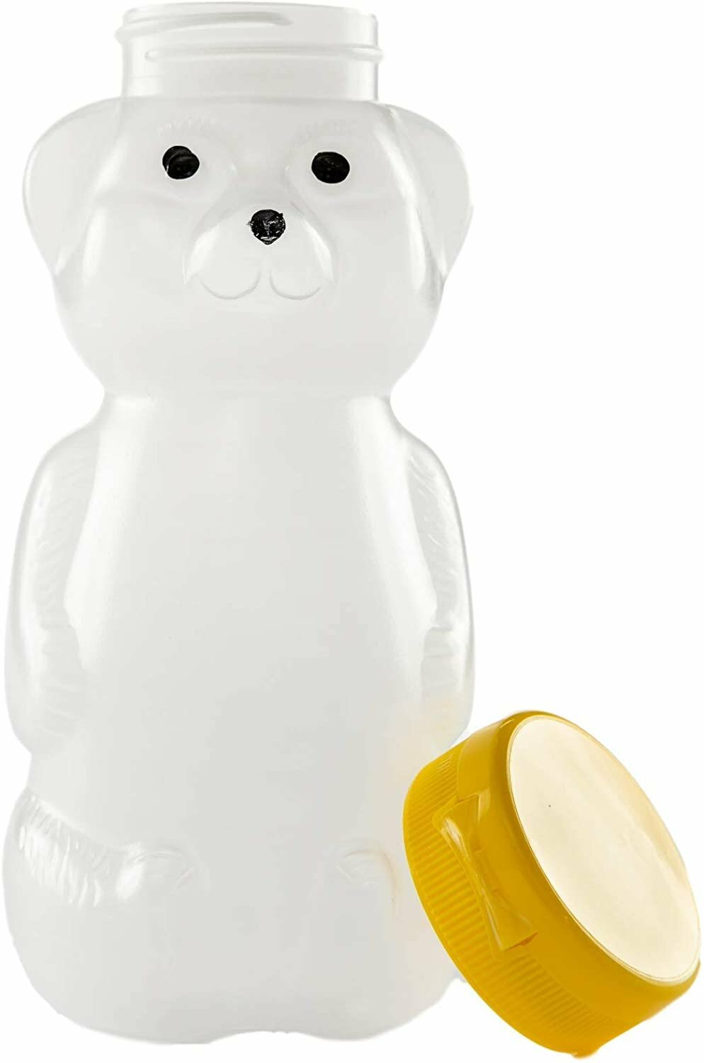 6 pack 12 ounce empty plastic honey bear jar bottles with flip top lid cap…