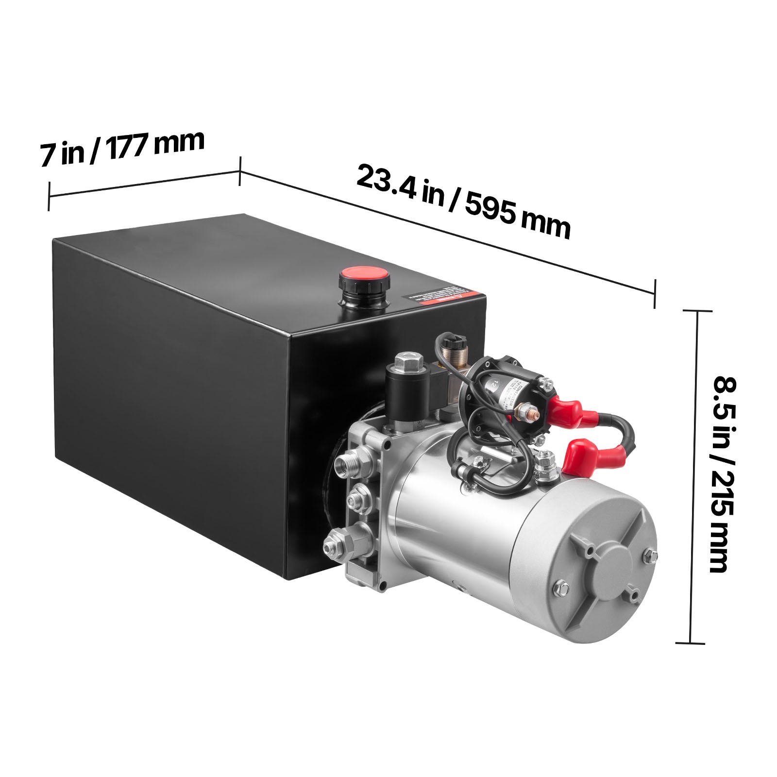 Uimoso 10 Quart Single Acting Hydraulic Pump for Dump Trailer DC 12V Power Unit