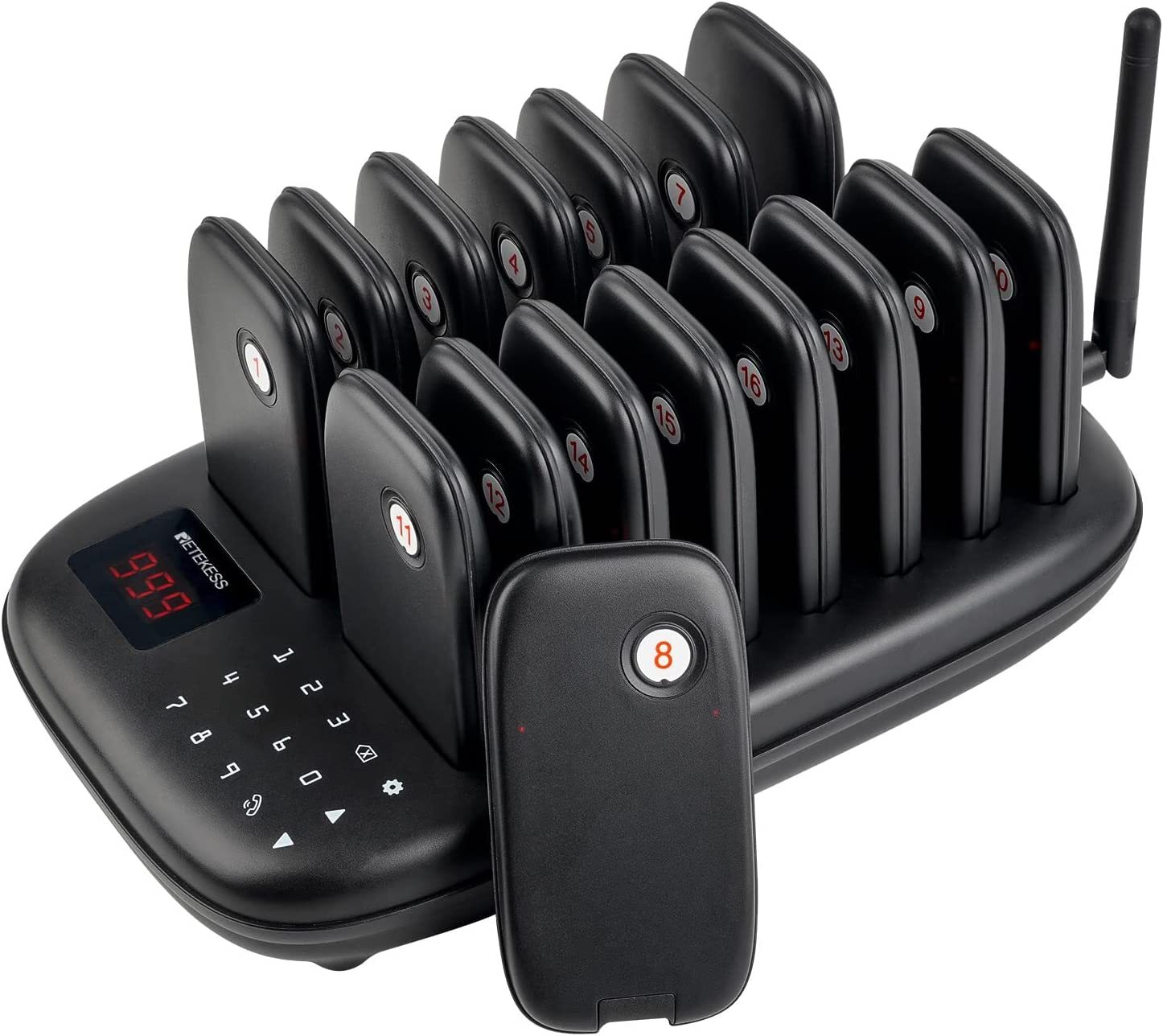 Retekess TD175 Restaurant Pager System Queuing 16 Buzzers Food Truck Cafe Club