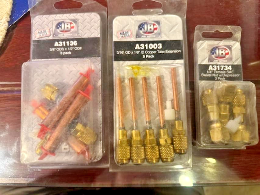 LOT OF 3, JB Just Better A31734 1/4” (3-pack), A31136 (3-PACK), A31003 (5-PACK)