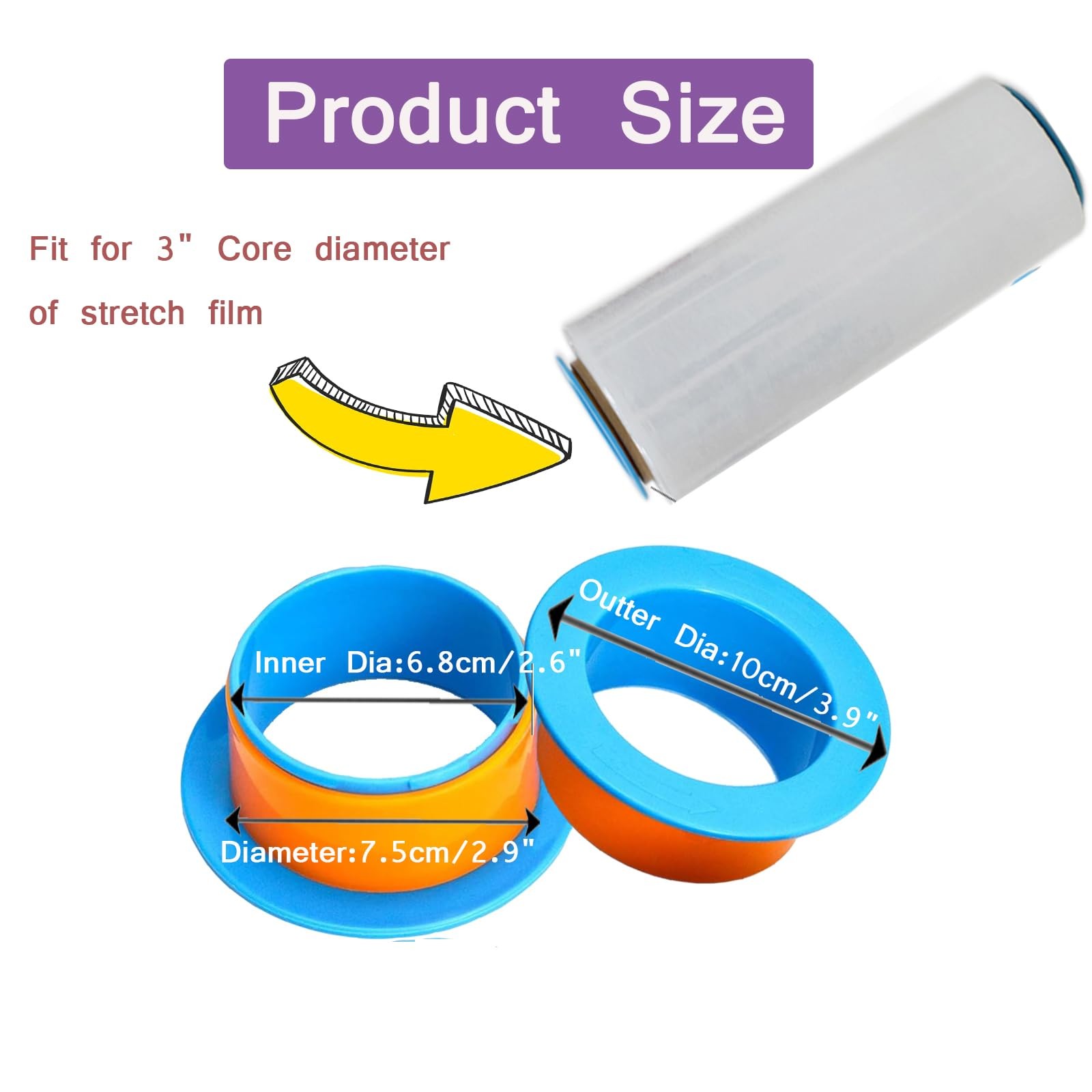 3 Pairs Plastic Stretch Film Hand Saver, Stretch Film Protective Handle Manua…