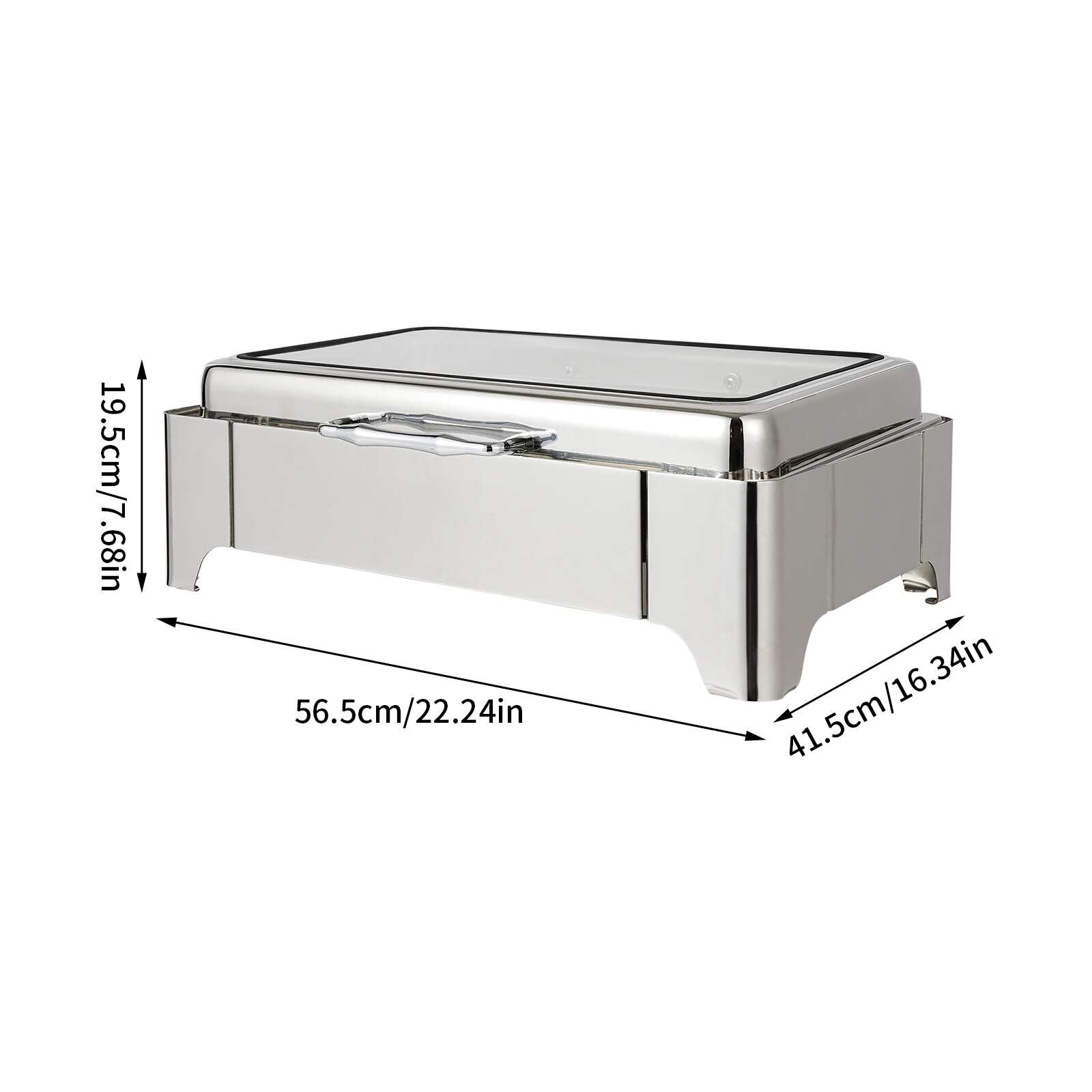 400W Electric Chafing Dish Buffet Catering Server Stainless Steel Food Warmer