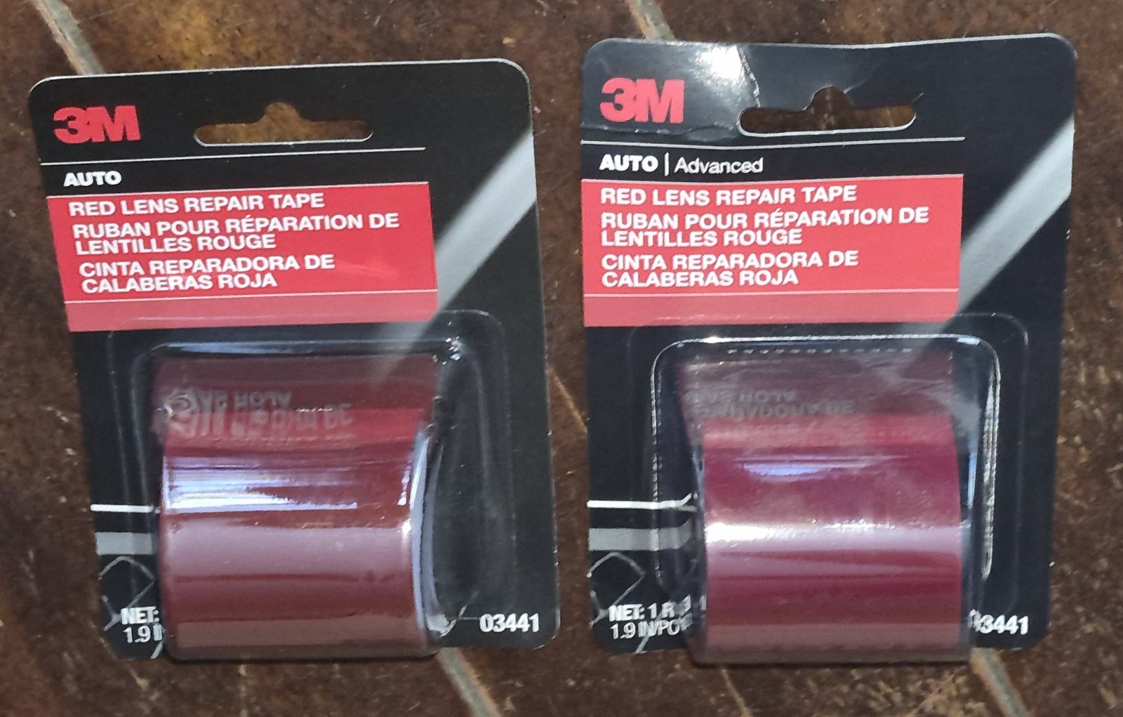Lot of 2 Auto 3M Red Lens Repair Tape Rolls (1.9 in x 1.6 yd Each) #03441