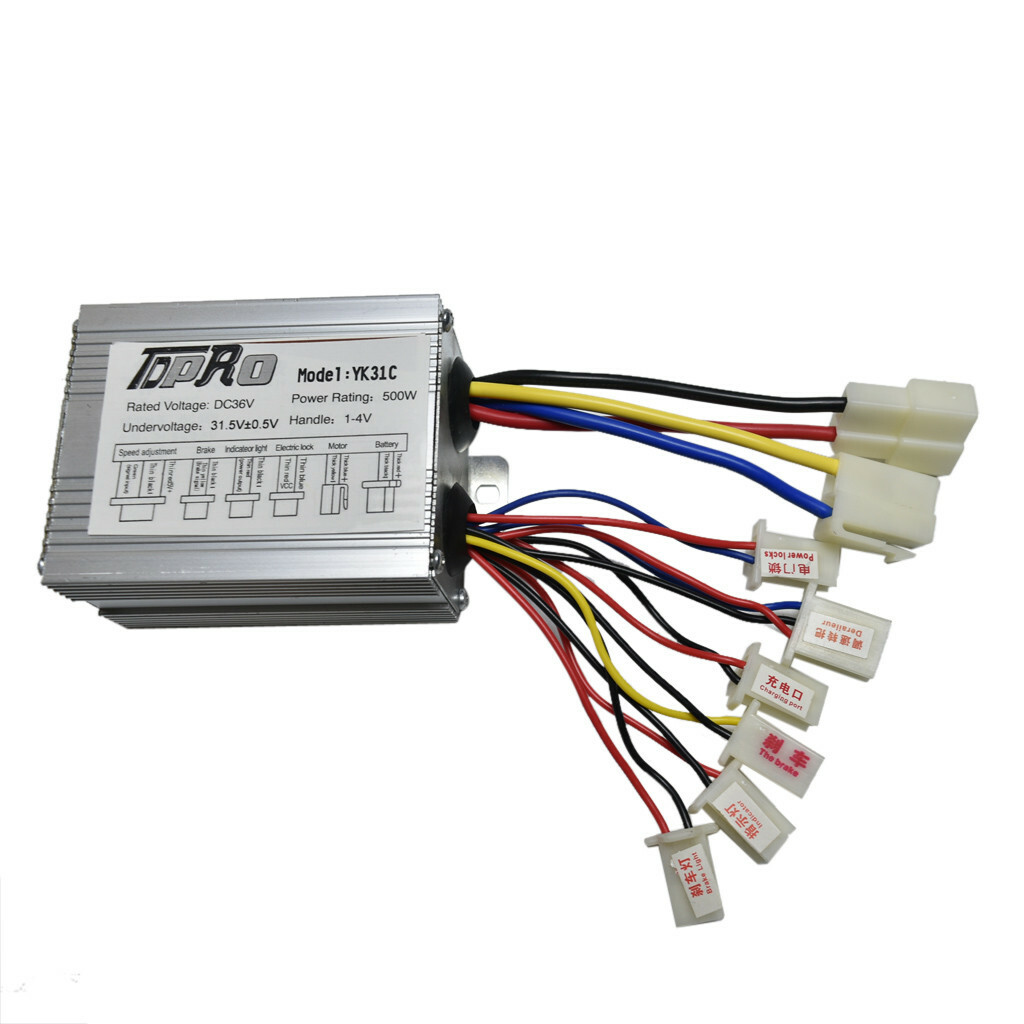 36V 500W Electric Scooter Brush Speed Controller and Throttle for Bicycle E-bike