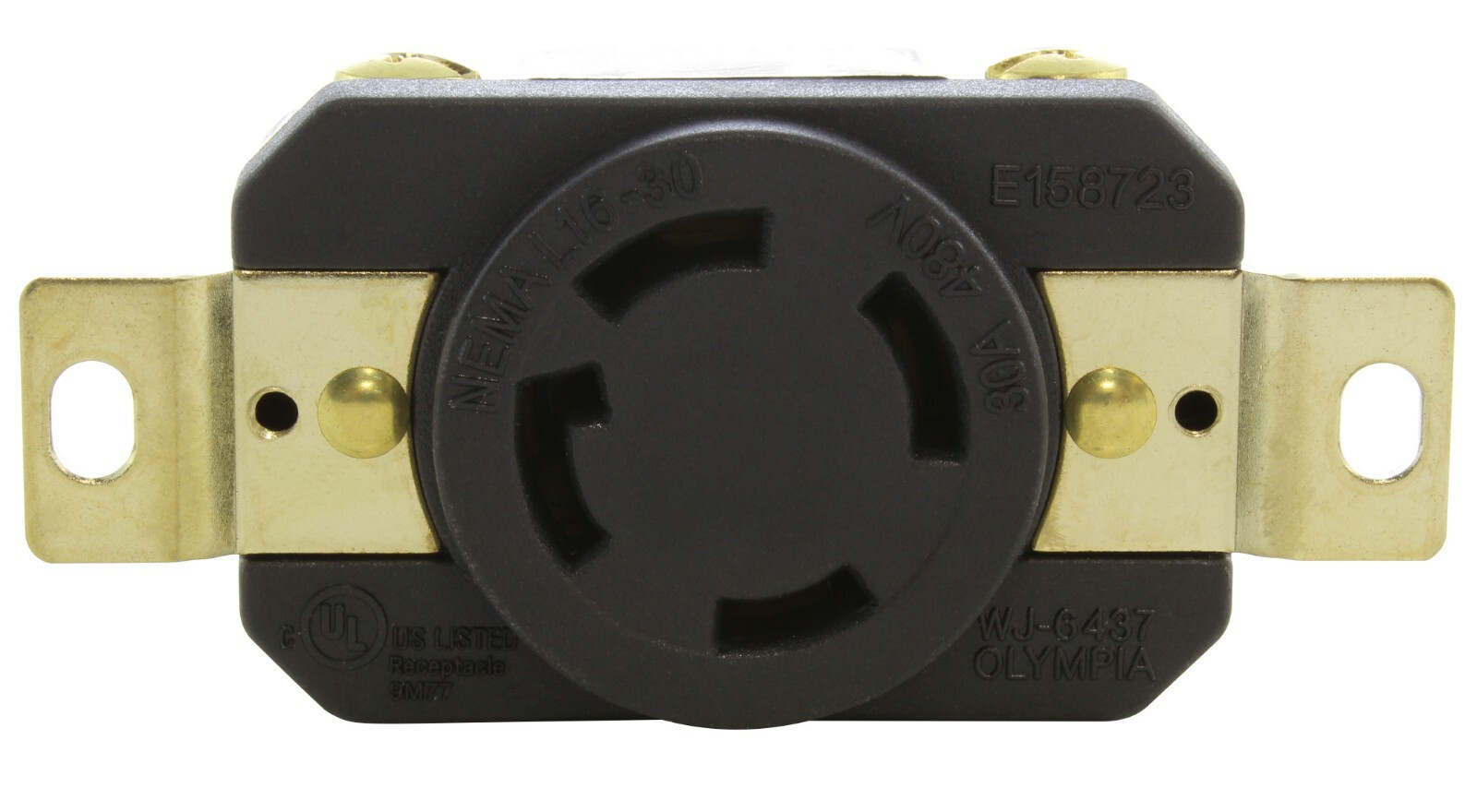 30 Amp 3-Phase 480 Volt NEMA L16-30R DIY Replacement Outlet by AC WORKS®