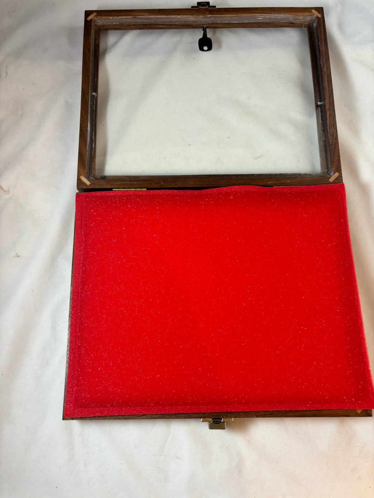 Walnut Wood showcase display case 9.5 X 12 X 2” ‘s Quality made, glass, Walnut