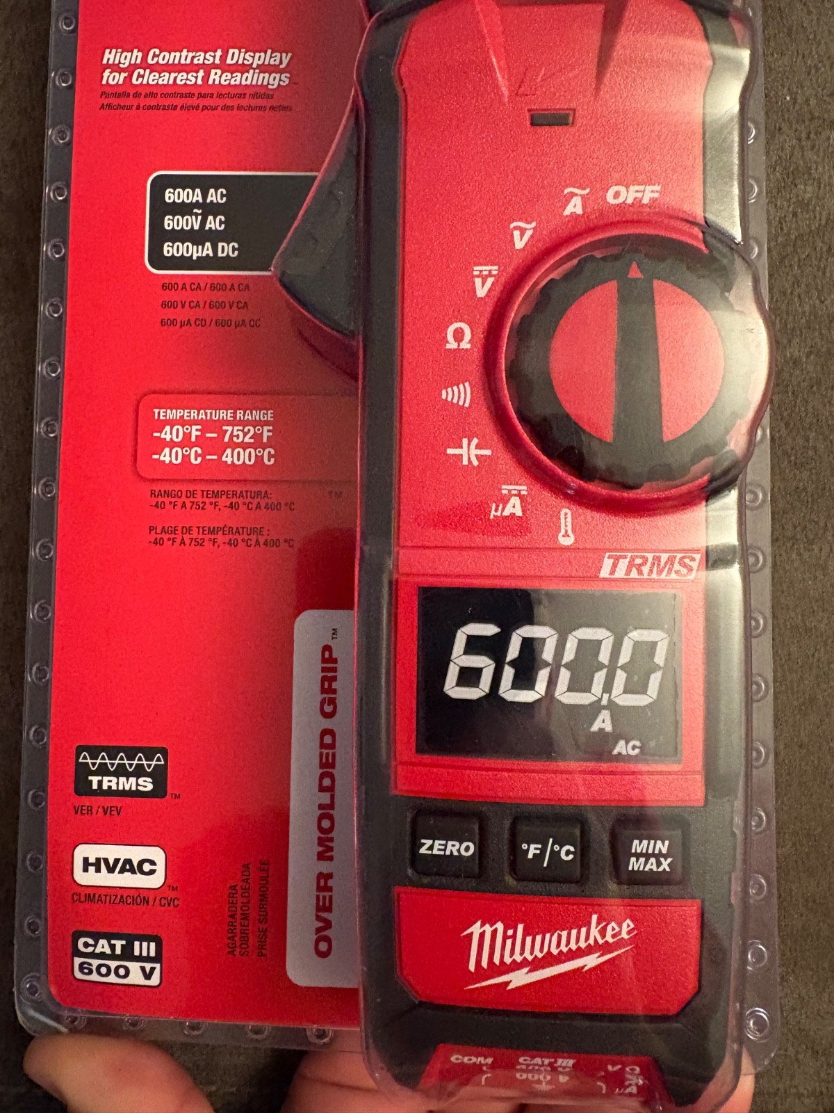 NEW Milwaukee 2236-20 Clamp Meter for HVAC/R – Red