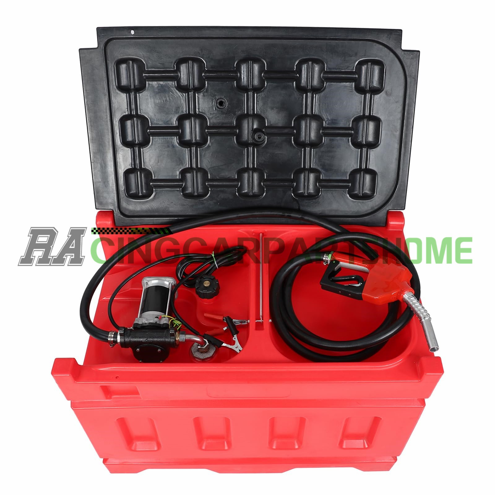48Gallon Portable Gasoline Fuel Tank w/ 12V DC Electric Fuel Transfer Pump 15GPM