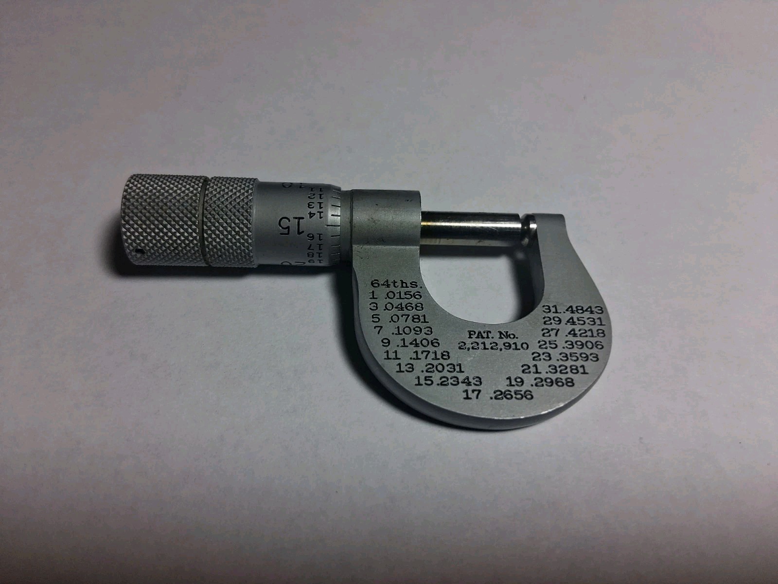 Vintage Lufkin No 2610 Outside Micrometer Round Anvil 0-1/2″