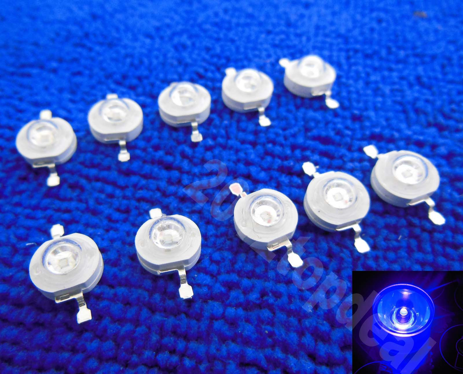 10pcs 3W UV 395-405nm LED ultraviolet LED High Power Dioders bead 3.2V-3.8V