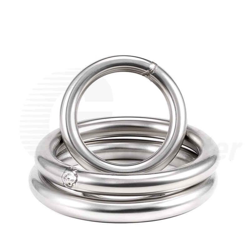 Stainless Steel O Ring Polished Welded Round Ring Heavy Duty Solid 9-344mm ID A2