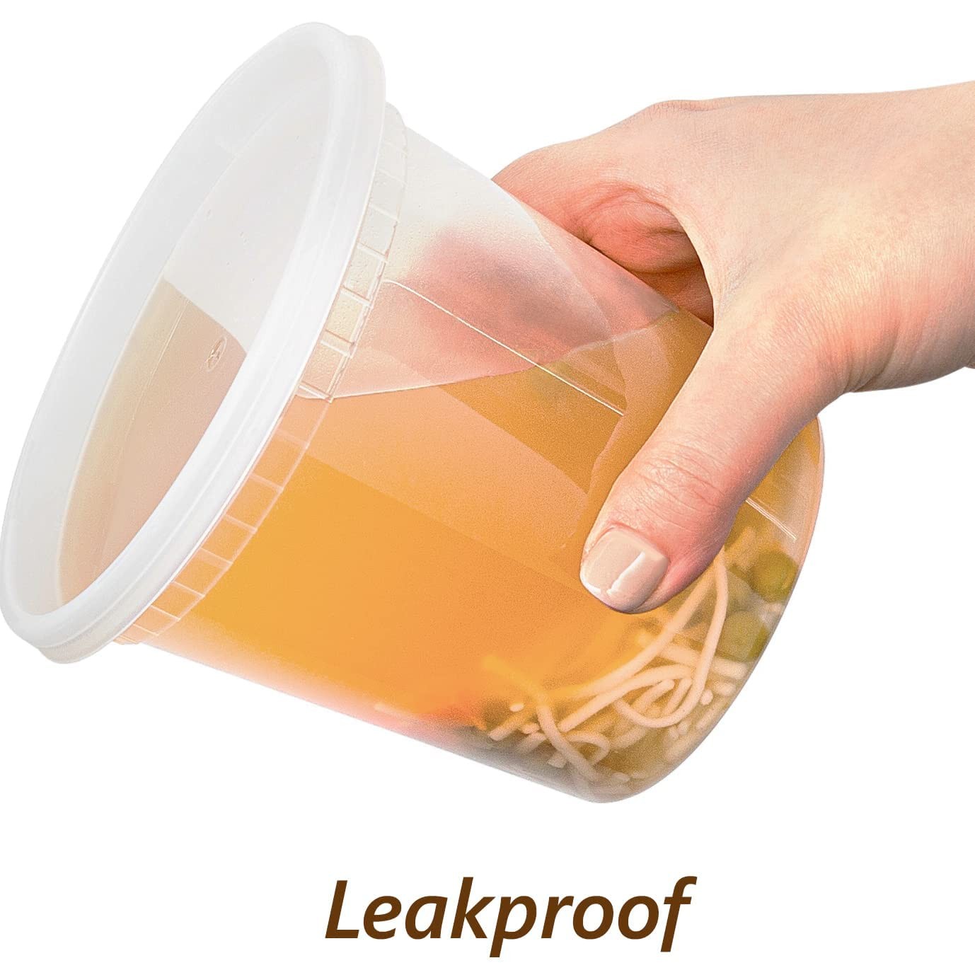 DuraHome Deli Containers with Lids 24oz. Leakproof 30 24 oz. (30 Sets), Clear