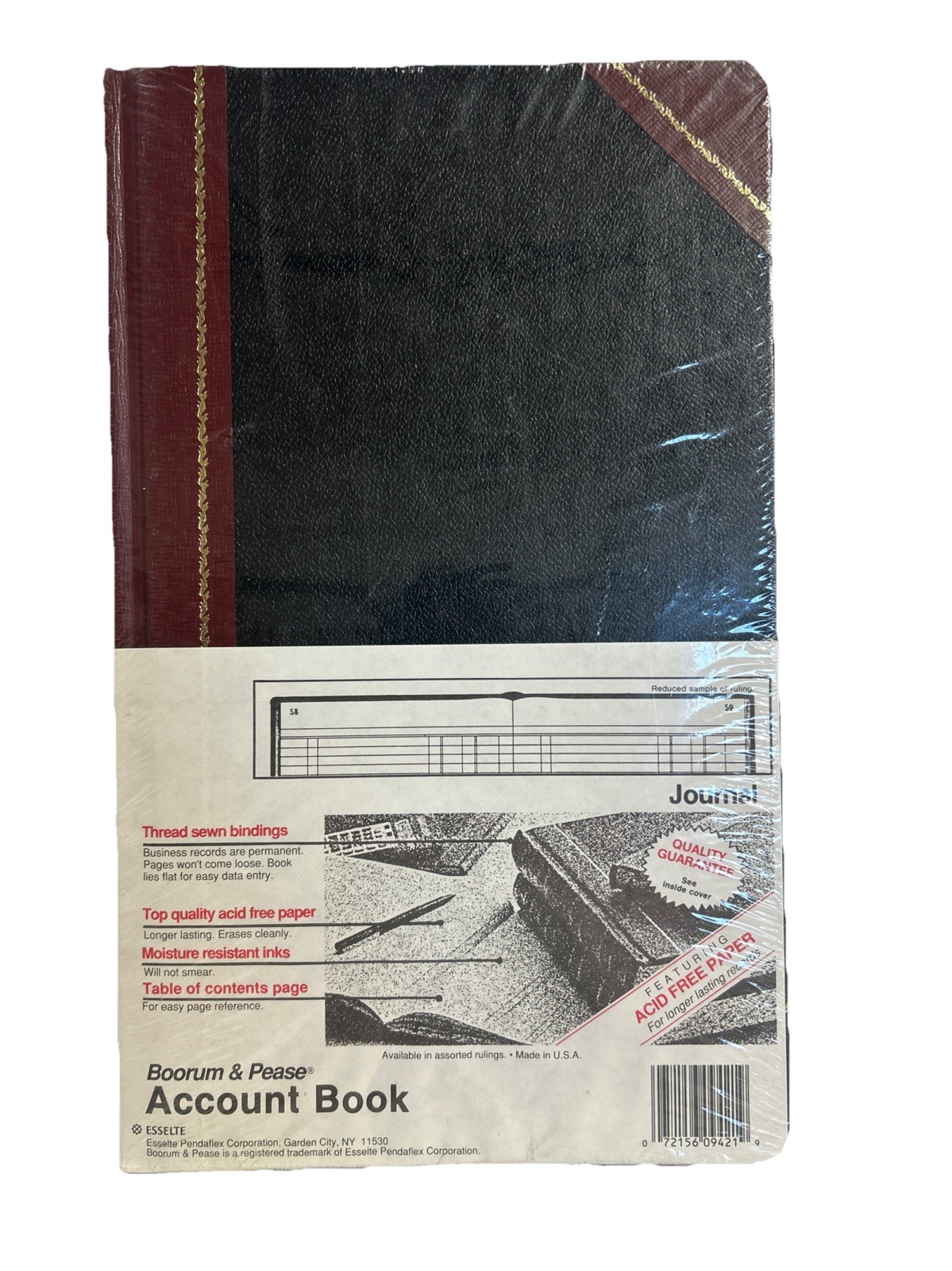 Boorum & Pease 9-150-J Record Ledger Account Book Journal 14 1/4 X 9 1/8 Sealed