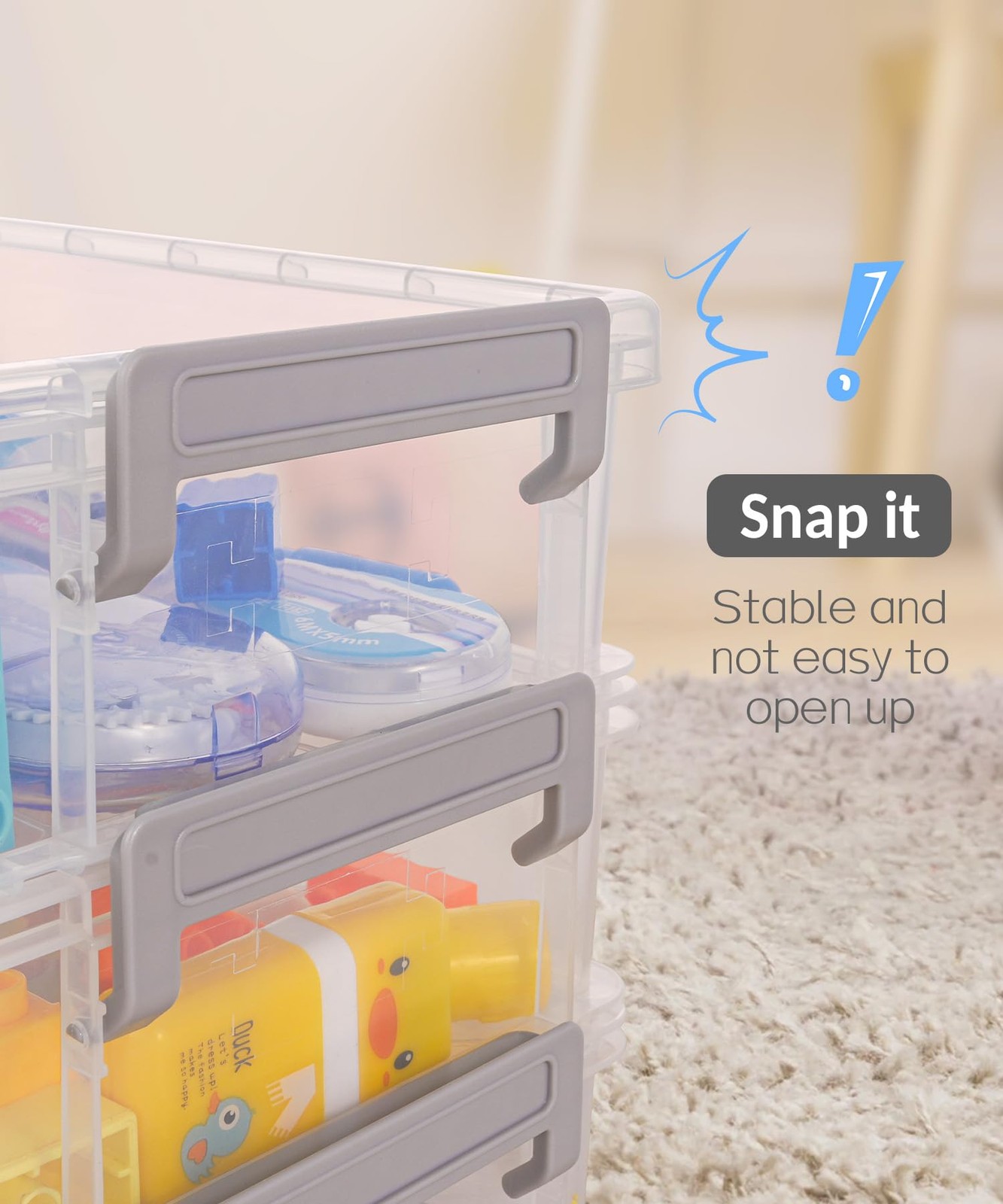 6 Pack Small Plastic Containers with Lids, 6.4″ x 4.4″ x 2.7″, Clear Crayon B…