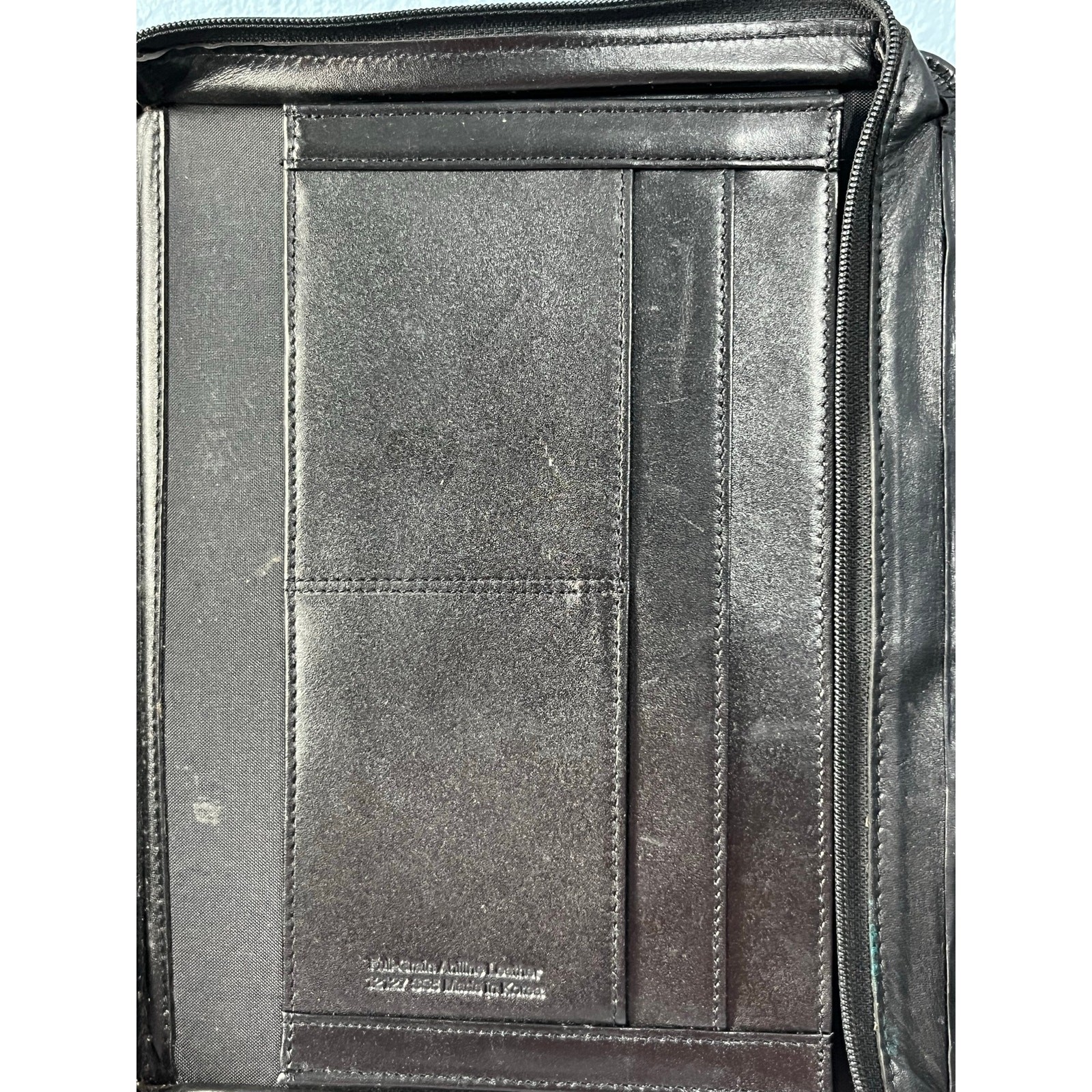 VTG Franklin Quest Black Leather Planner Binder 9.5”x11.5” Office Academia