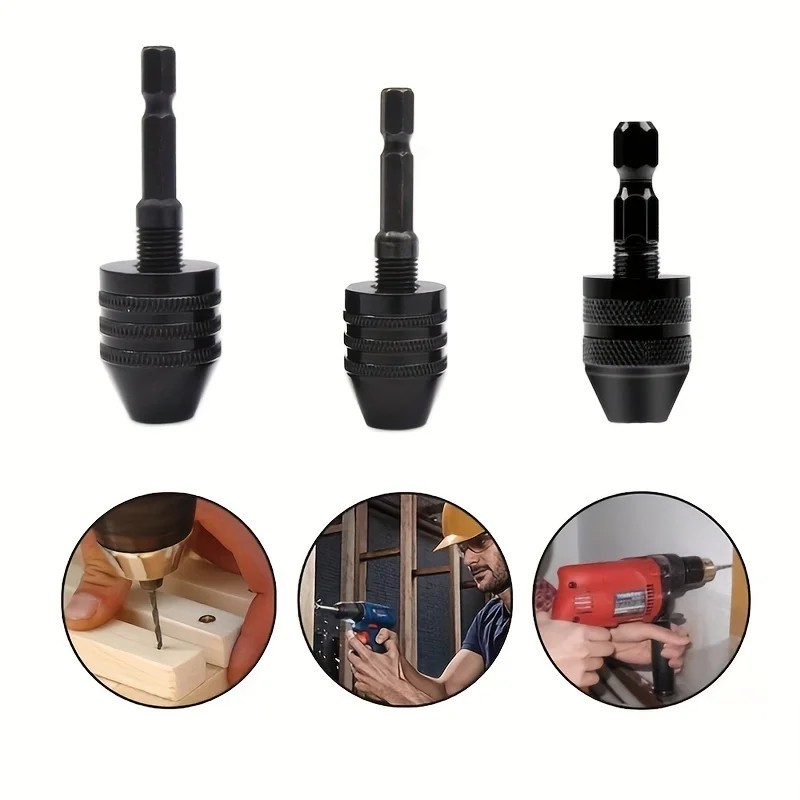 Keyless Drill Chuck 14 Hex Shank Adapter 0.3-3.6mm Quick Change Impact Driver