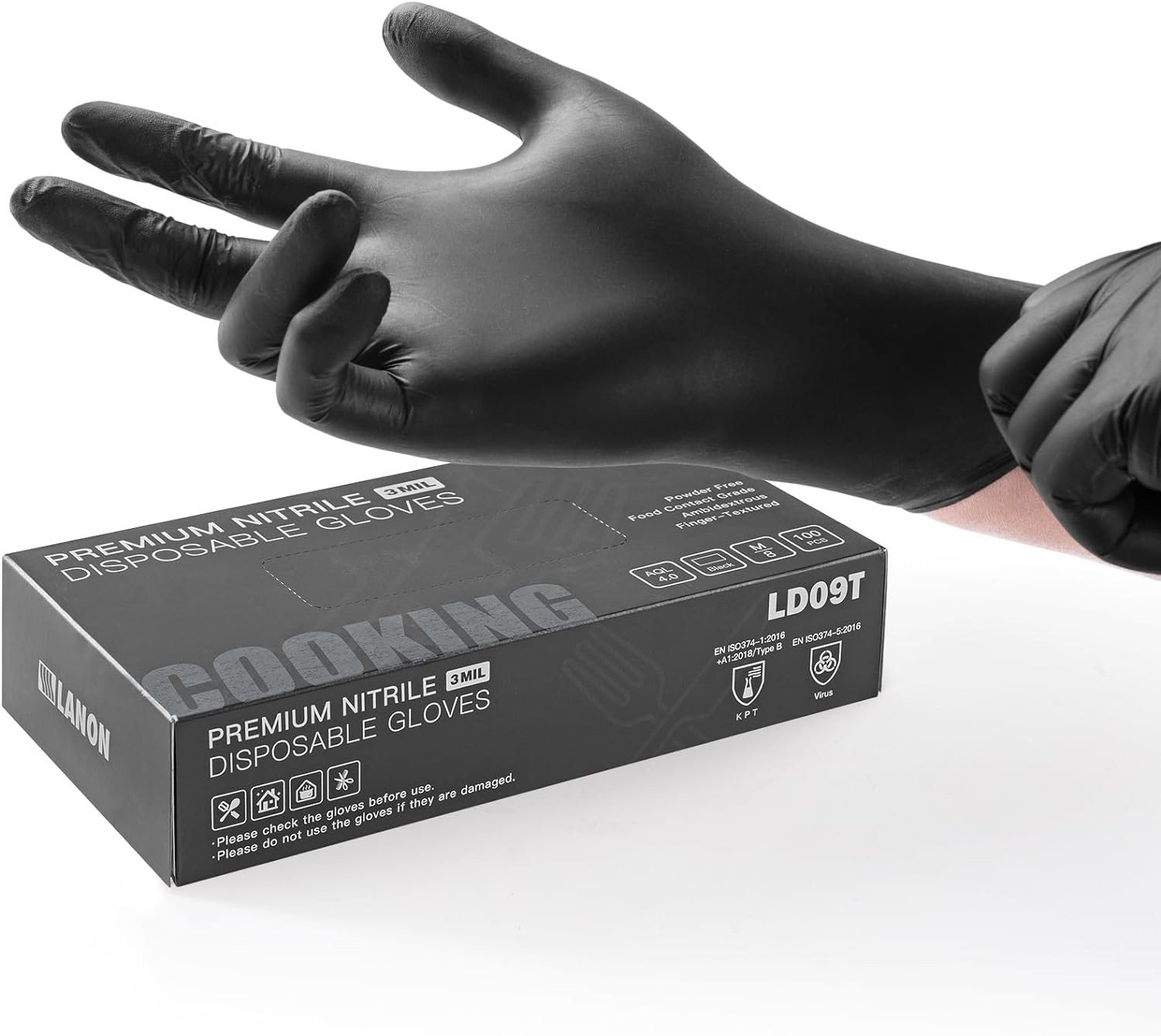 Latex/powder/silicone free, textured fingertips for firm grip