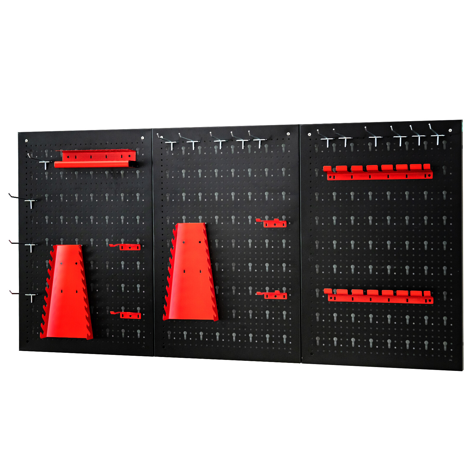 Pegboard Wall Organizer Kit 4 ft.Metal Toolboard W/ 25 Accessories & 3 Pegboards