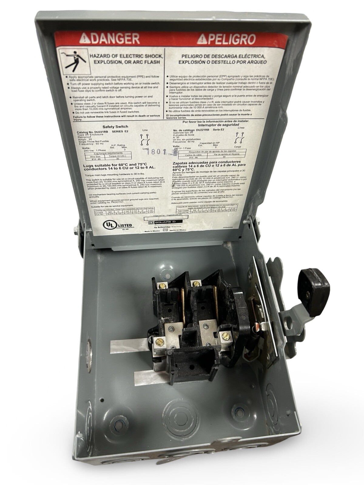 Square D D221NRB 30A Safety Switch