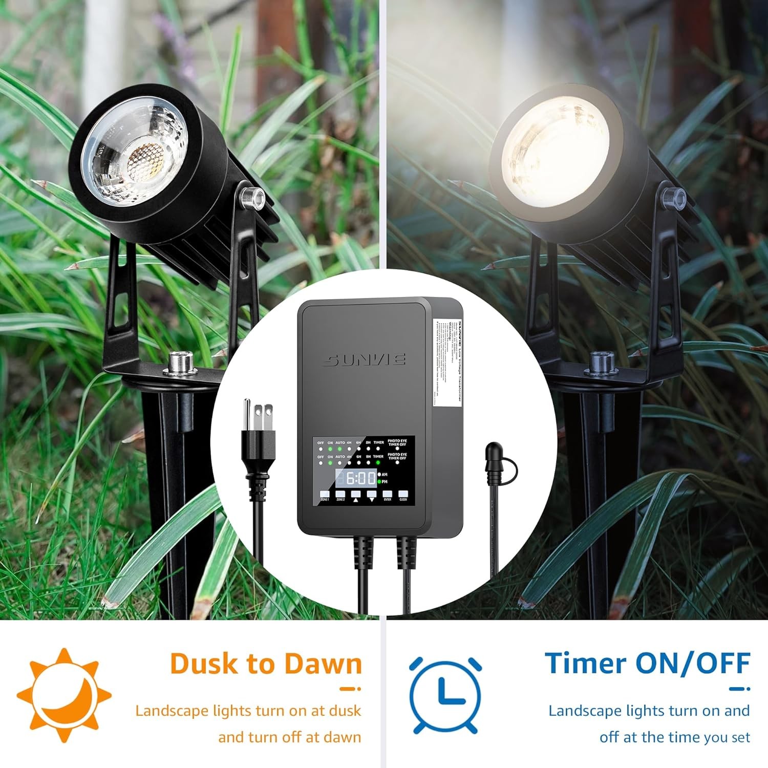 300W Low Voltage Landscape Transformer 120V AC to 12/14V AC Weatherproof