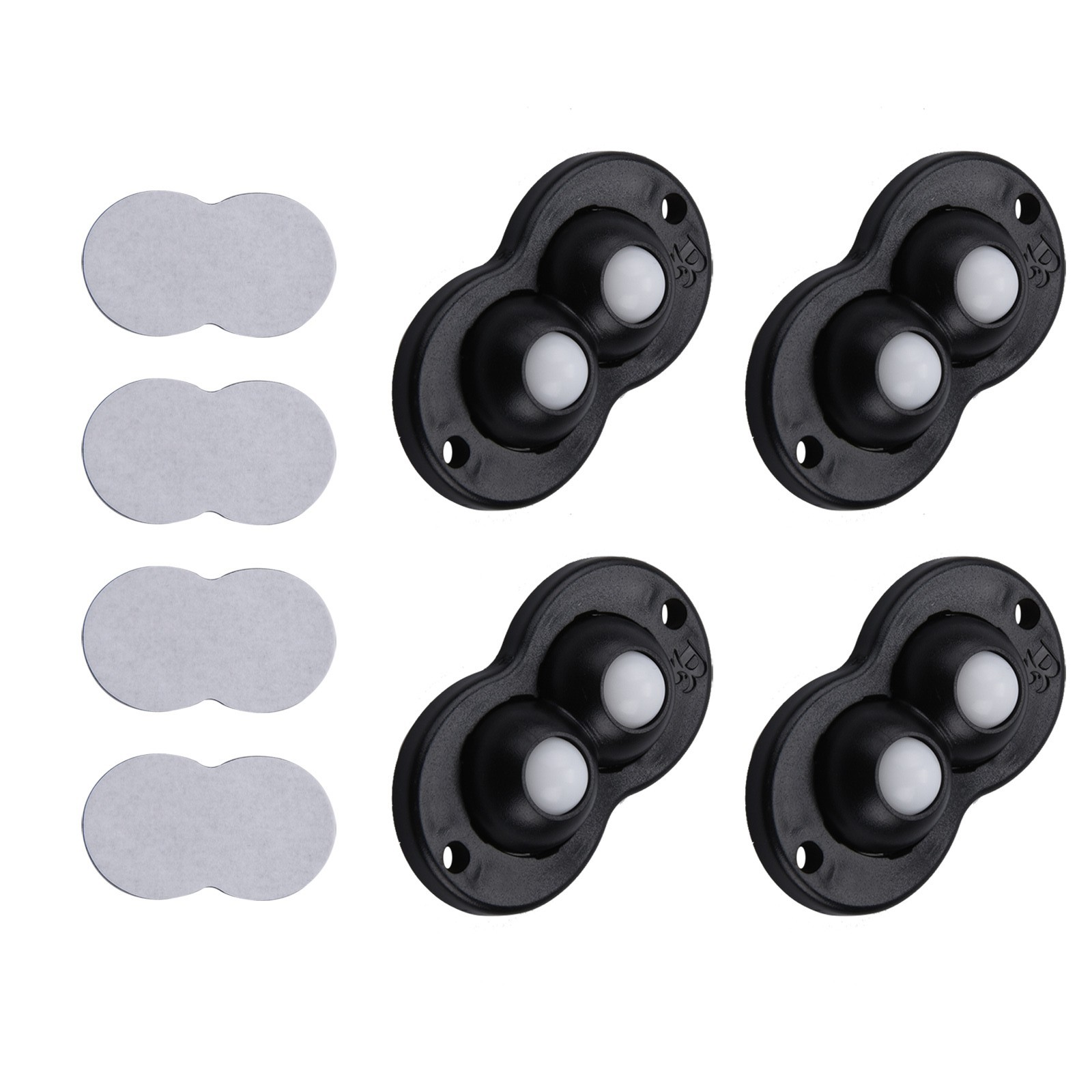 4PCS/Pack Self Adhesive Caster Mini Swivel Wheels Ball Pulley For Storage Box